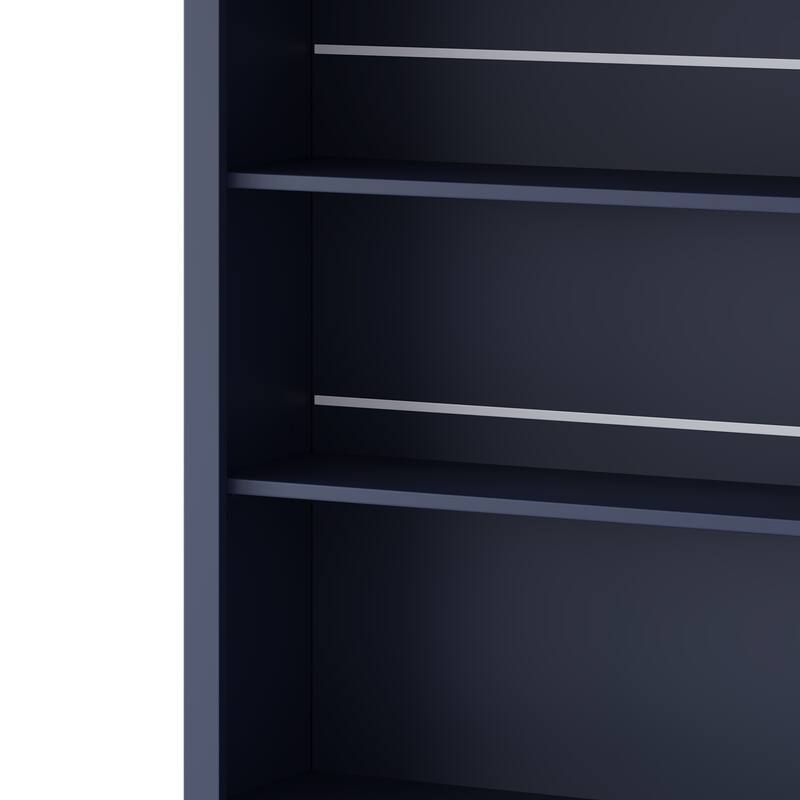 Tall Kitchen Pantry Cabinet, Storage Cabinet with Faux Marble Top, Freestanding Kitchen Hutch with 5 Drawers & Adjustable Shelf