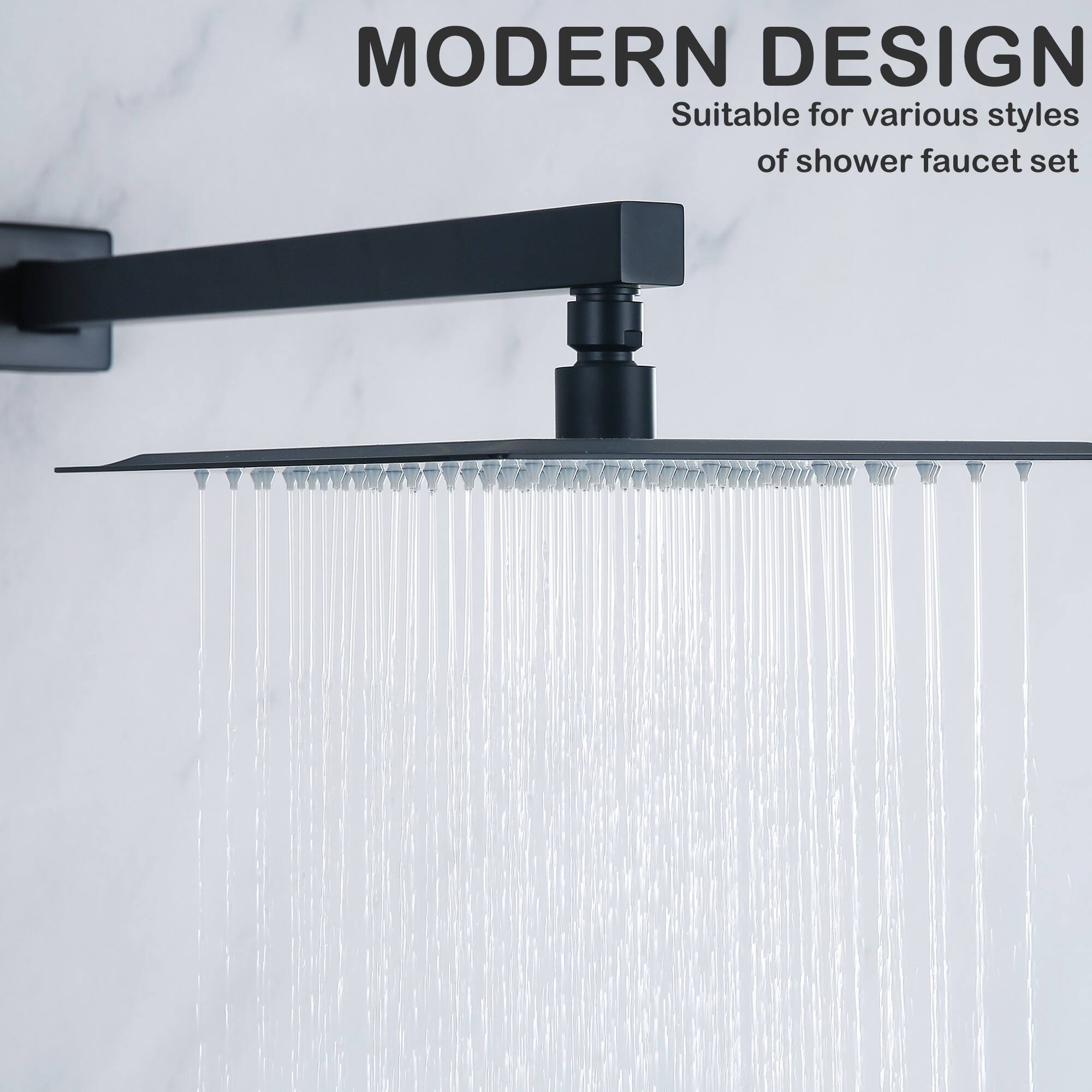 Luxury 10'' High Pressure Adjustable Rain Shower Head with Self