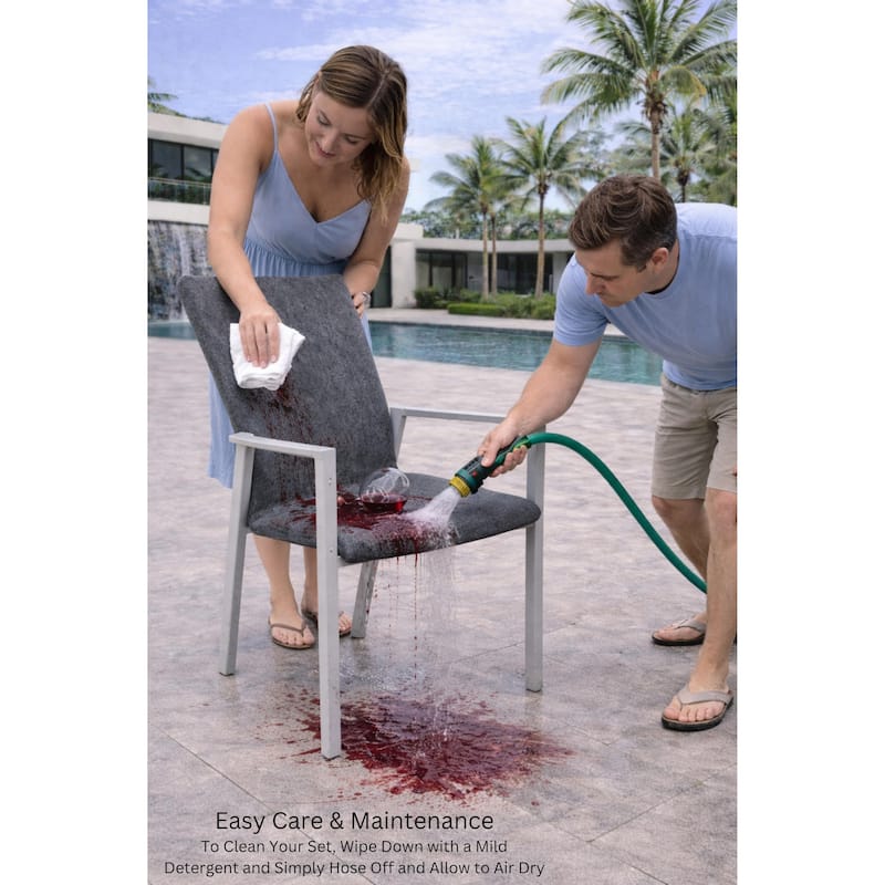 Bailey Light Grey 11-Piece Aluminum Outdoor Dining Set with Sling Set in Midnight Grey - N/A