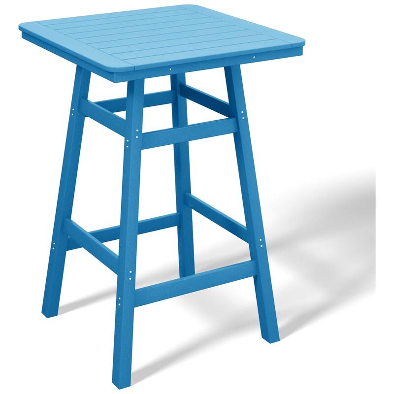 Laguna Hdpe All Weather Outdoor Patio 30" Square Bar Table - Pacific Blue