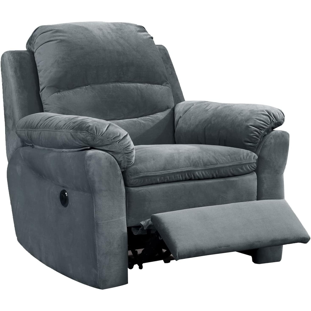 Felix Collection Contemporary Fabric Upholstered Power Recliner Chair, Dark Grey