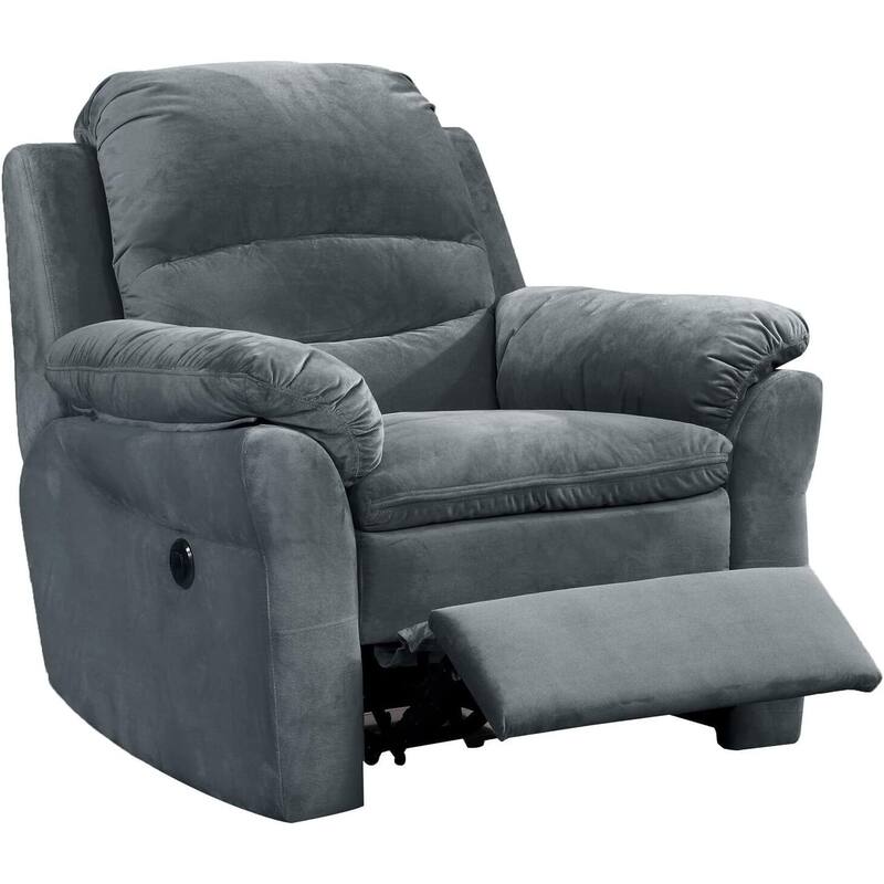 Felix Collection Contemporary Style Fabric Upholstered Living Room Electric Recliner Power Chair, Dark Grey - Gray
