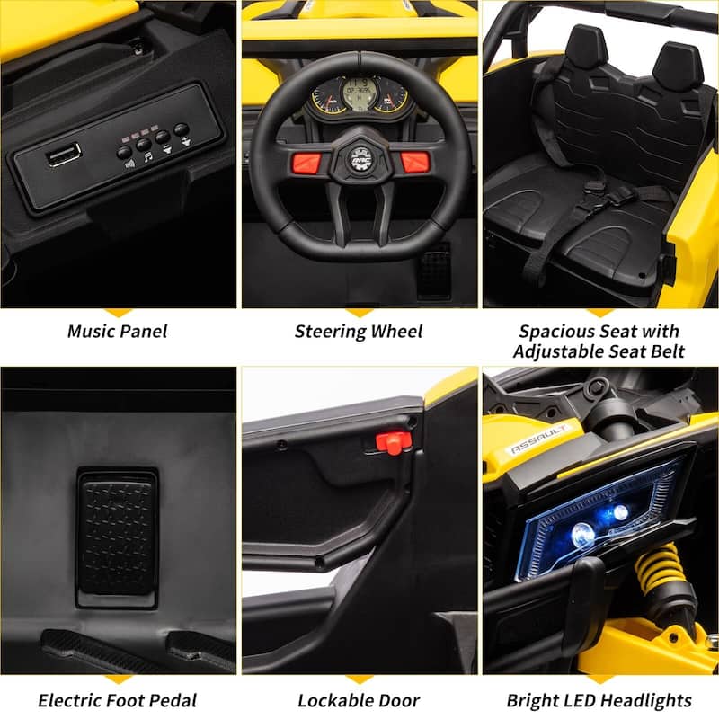 Ride on UTV Car, 24V Battery Powerd Electric OffRoad UTV Car w/Remote