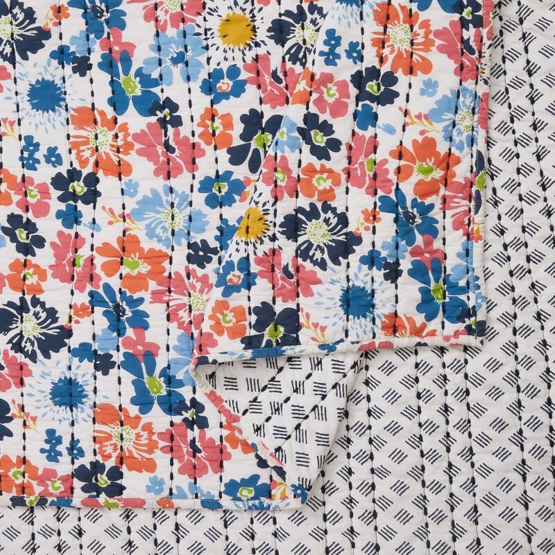 Blossom 100% Cotton Reversible Quilt Set