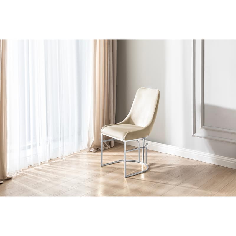 Modern Style 2pc Dinning Chairs Made With Wood And Steel Legs