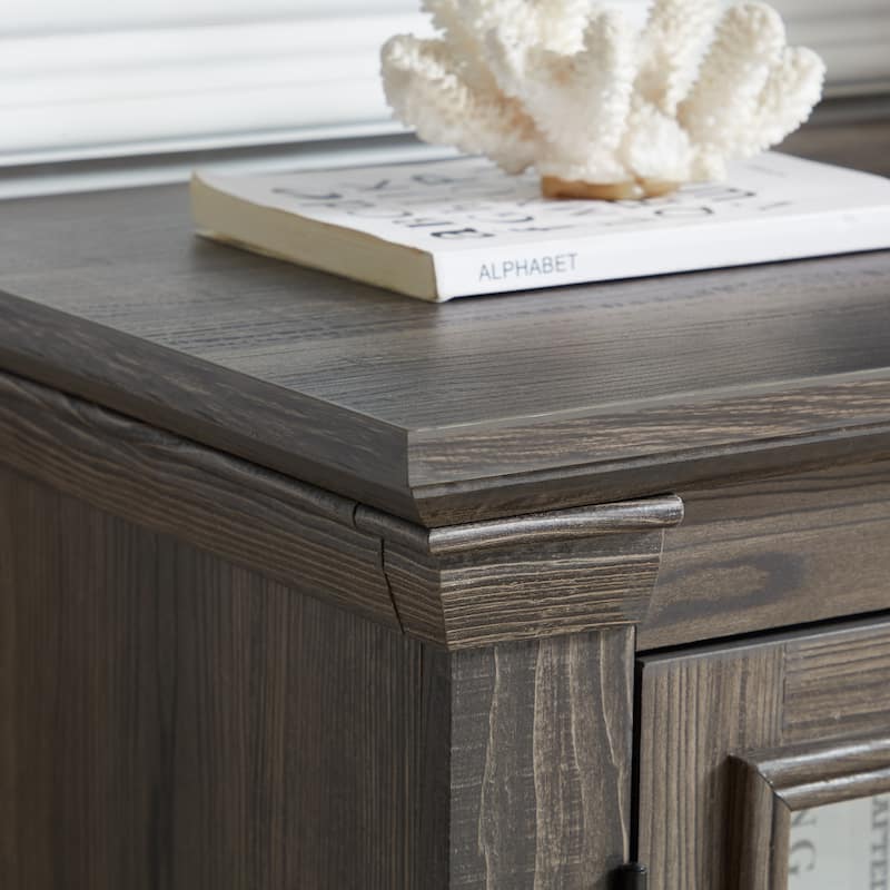 Farmhouse TV Stand Entertainment Console with Fireplace