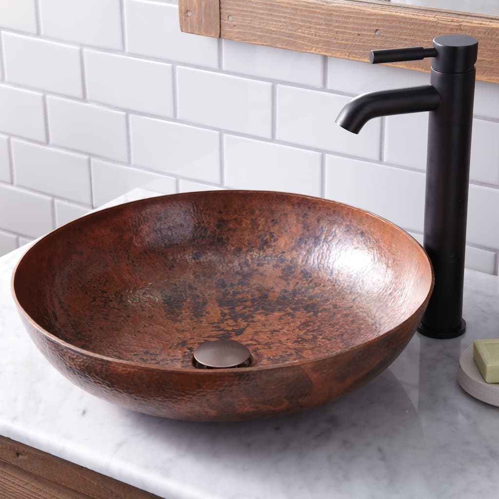 Maestro Sonata Tempered Copper Vessel Bathroom Sink