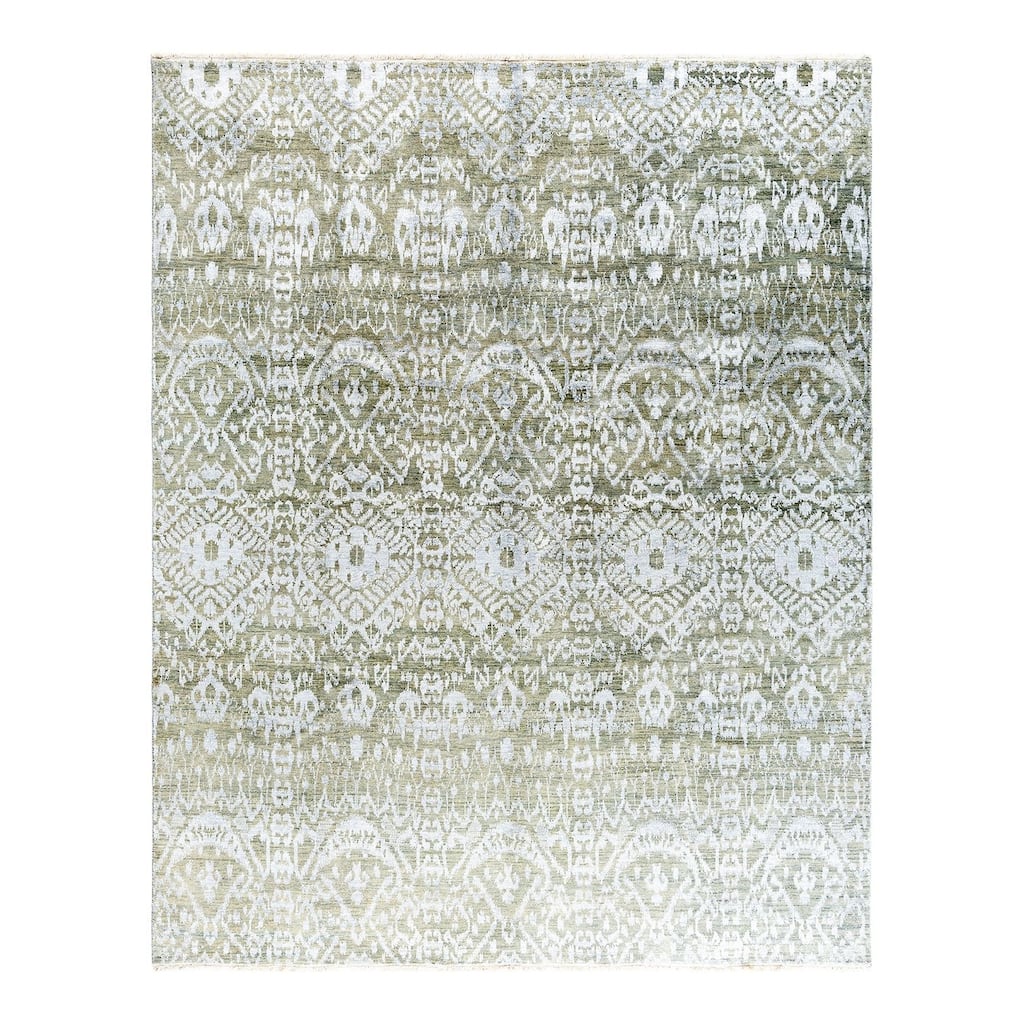 Ikat One-of-a-Kind Handmade Area Rug - Ivory, 8' 0" x 10' 0" - 8' 0" x 10' 0"