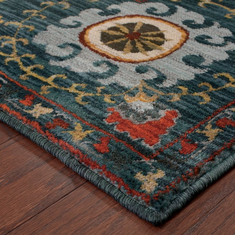 Style Haven Sierra Primative Floral Medallion Area Rug