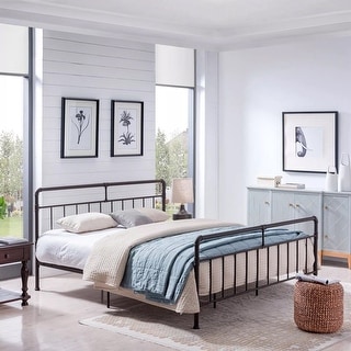 Iron Queen Bed Frame Minimal Industrial Hammered Copper - Bed Bath ...