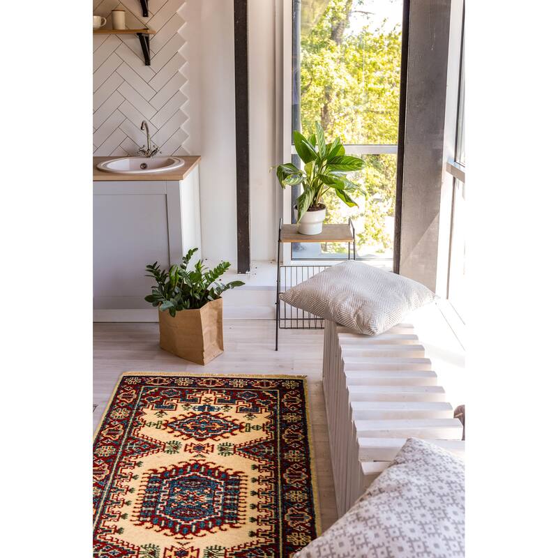 ECARPETGALLERY Hand-knotted Jules Serapi Cream Wool Rug - 2'7 x 7'10