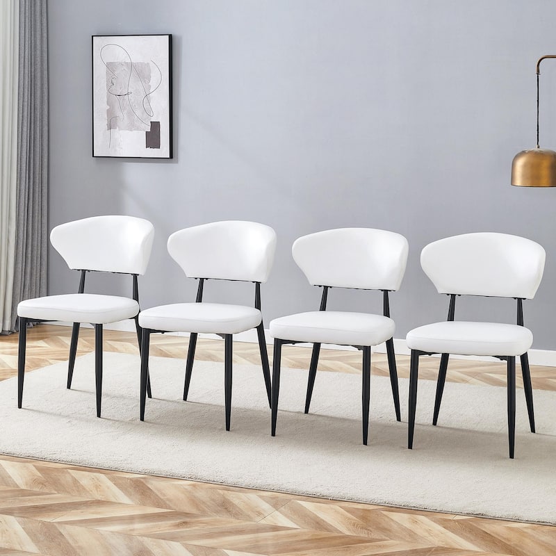Roomfitters Ergonomic Dining Chairs with Curved Backrest, Minimalist Design Set of 4 for Dining Room or Office