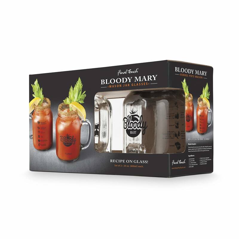 Final Touch Bloody Mary Mason Jar Mugs Set