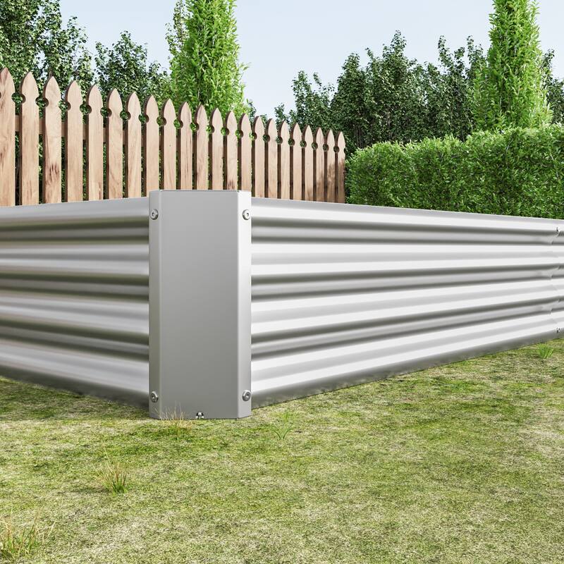 GDFStudio - Large Oval Metal Raised Garden Bed for Vegetables, Flowers, and Plants, Outdoor Backyard Planter Box