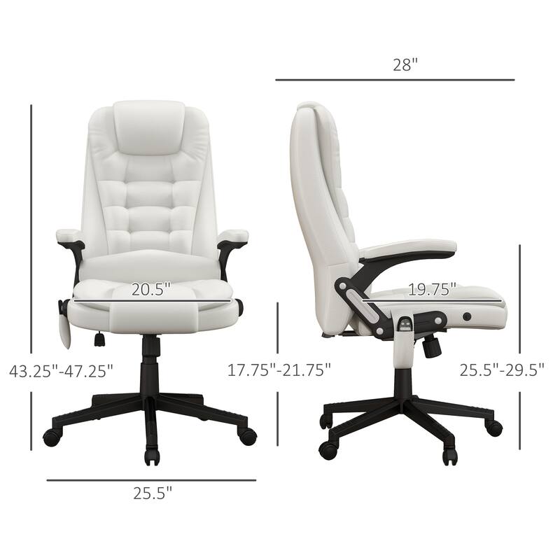 HOMCOM High Back Vibration Massage Office Chair with 6 Vibration Points, Beige