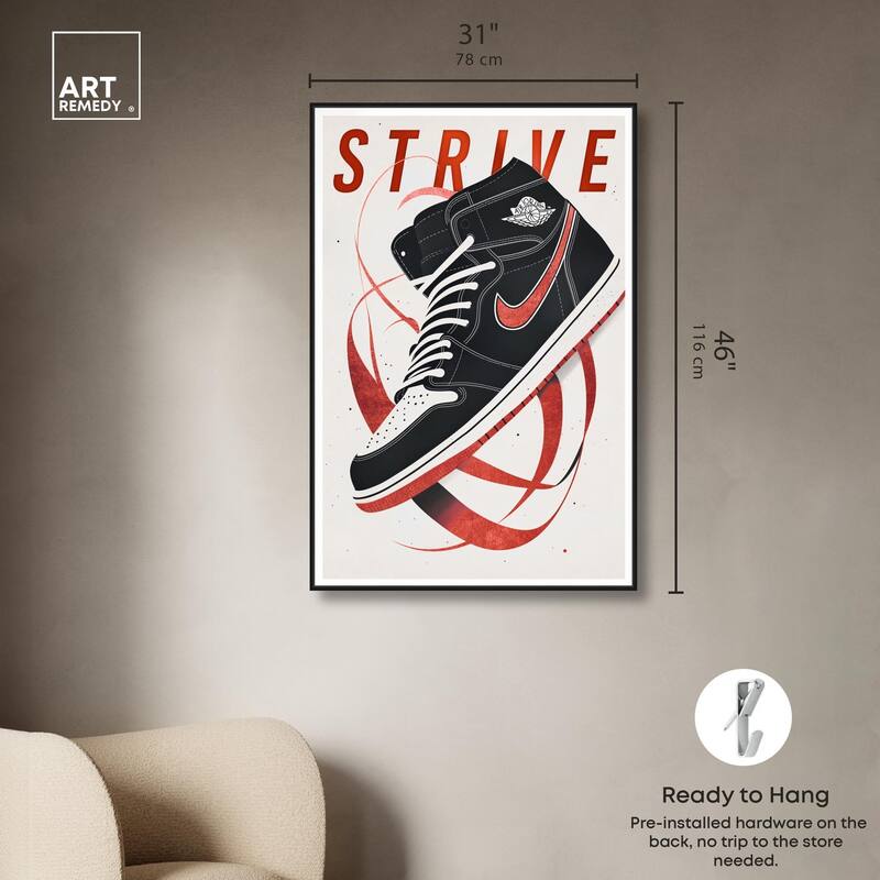 Red Ribbon Sneaker Canvas by Art Remedy