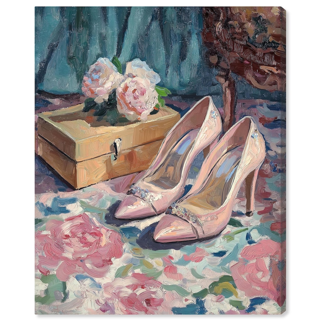 Shoes and the Roses Canvas by Art Remedy, Gallery Wrapped