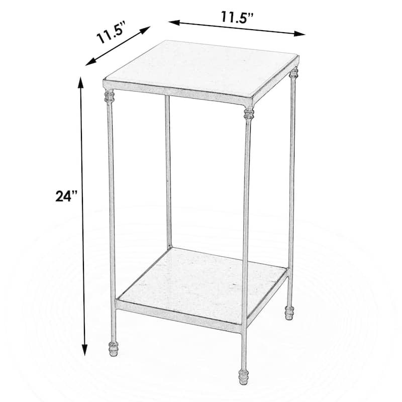 Larkin Outdoor Marble & Iron Side Table