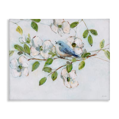 Stupell Bluebird on Dogwood Branch Canvas Wall Art Design By Sally Swatland