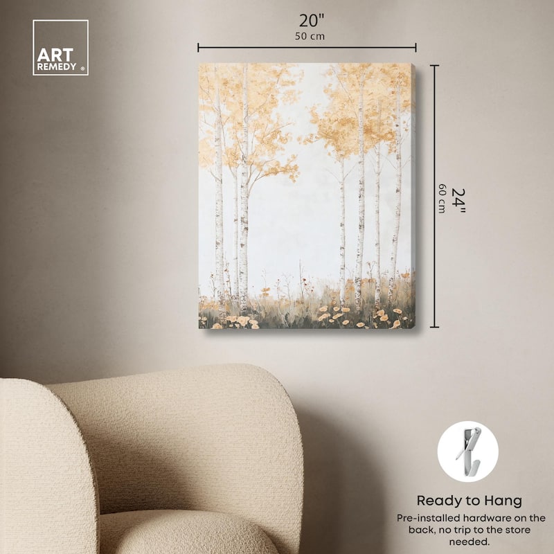 Pale Birch Reverie Canvas by Art Remedy, Gallery Wrapped