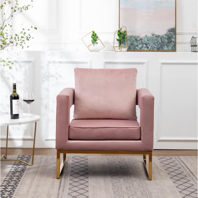 Roundhill Furniture Lenola Contemporary Upholstered Accent Armchair