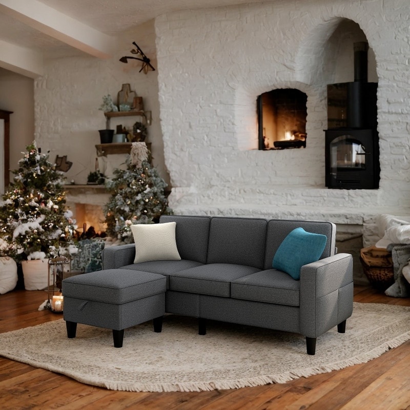 L shaped top ottoman bench