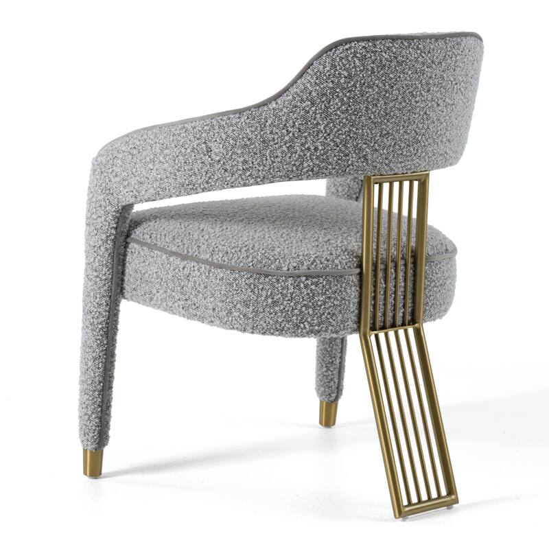 Modrest Kasem Modern Grey Fabric & Gold Dining Chair