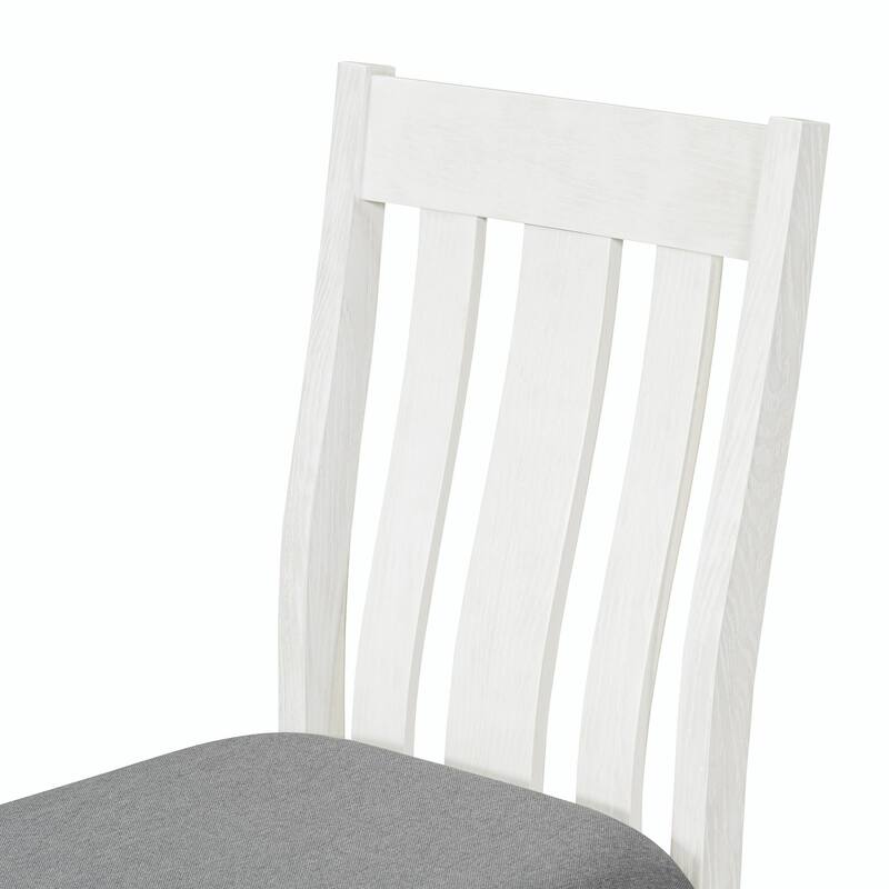 7-Piece Dining Set: Extendable Table and 6 Upholstered Chairs in Antique Brown & White