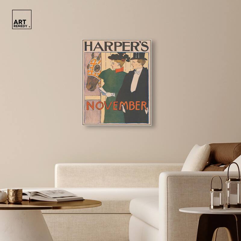 Harpers November 1895 Canvas by Art Remedy