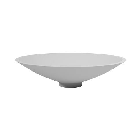 Mahdi Matte White Round Solid Surface Vessel Sink