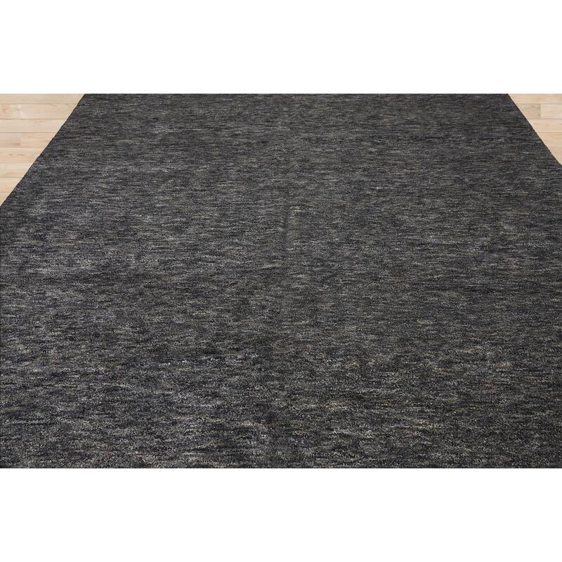 10x14 Tibetano Hand Knotted Wool & Bamboo Silk Grey Tibetan Modern Plush Pile Rug - 10' x 14'