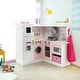 preview thumbnail 6 of 5, Corner Play Kitchen Wooden Toy Set with Sound and Light - 33.5" x 33" x 33.5"(L x W x H)