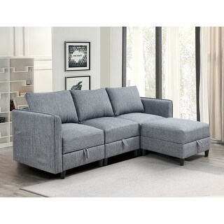 Livingroom Sectional Sofa Set L-Shaped Modular Convertible Couch with ...