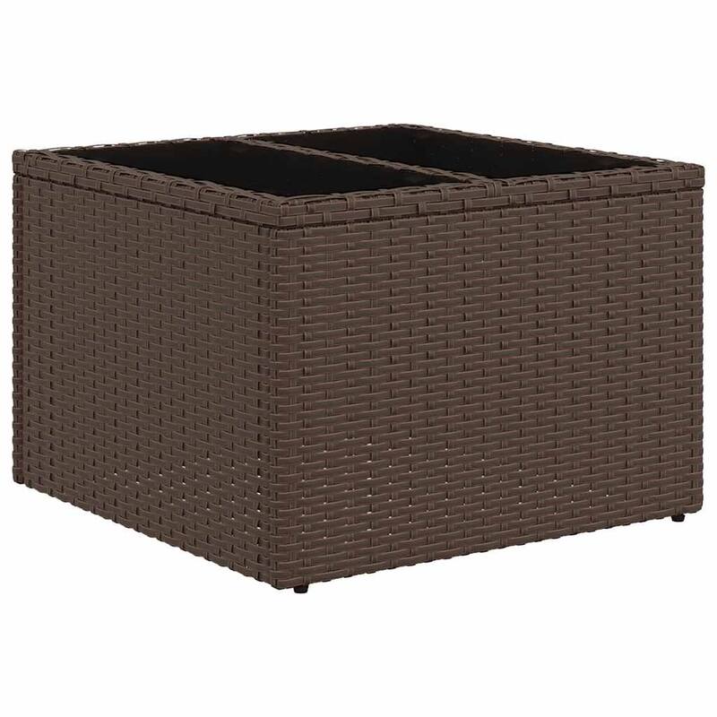 vidaXL 7/8 Piece Patio Sofa Set with Cushions Black/Brown/Gray Poly Rattan - 24.4 x 24.4 x 27.2