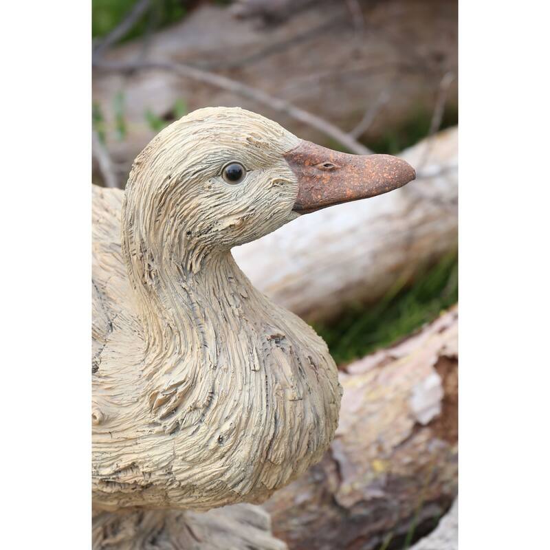 10.75" Driftwood look Duck Outdoor Garden Statue