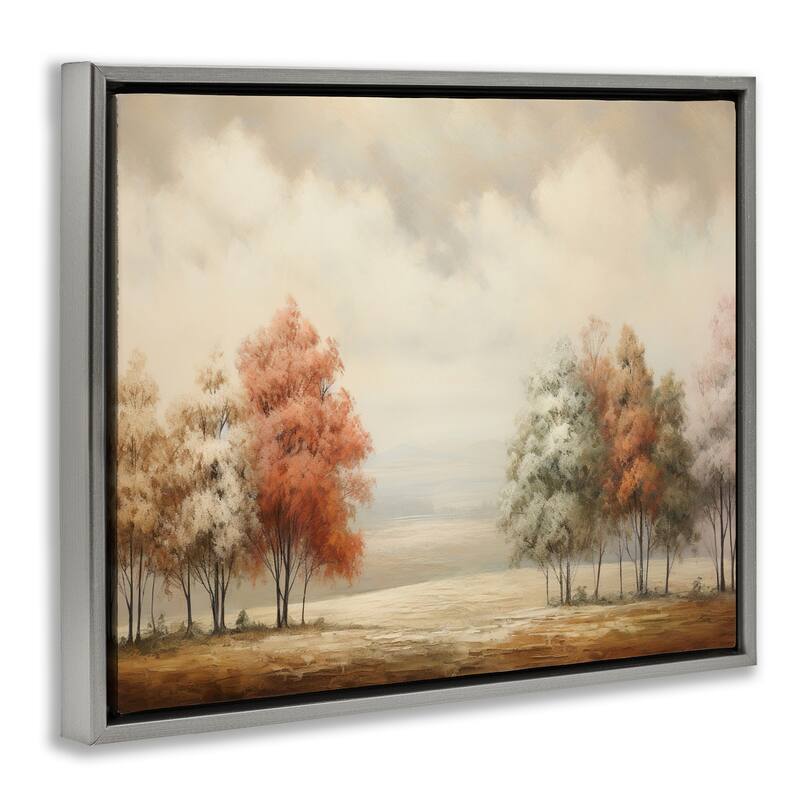 Stupell Muted Autumn Treeline Framed Floater Canvas Wall Art Design By Franklyn Gregory