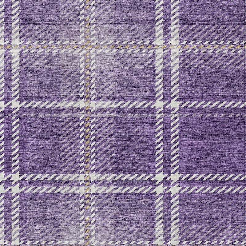 HomeRoots Plaid Transitional Rectangle Outdoor Rug