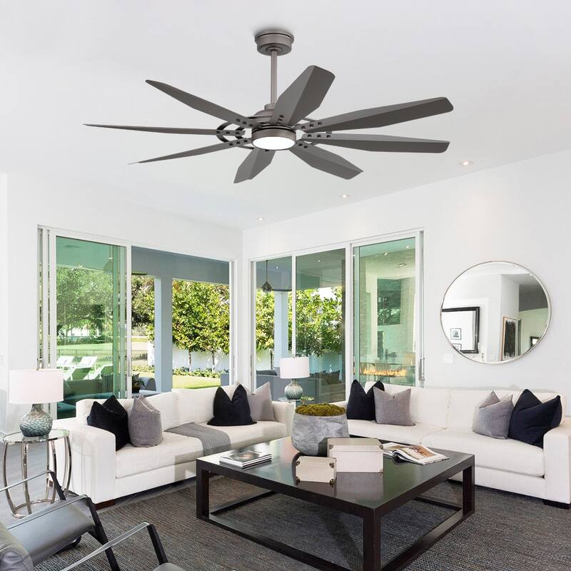 MLiAN 60/72 inch 8 Blades Indoor LED Ceiling Fan with Remote control