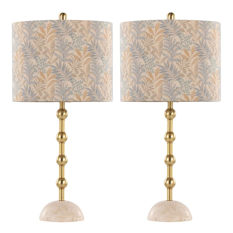 Malibu 27" Table Lamp - Set of 2 - Gold / Floral