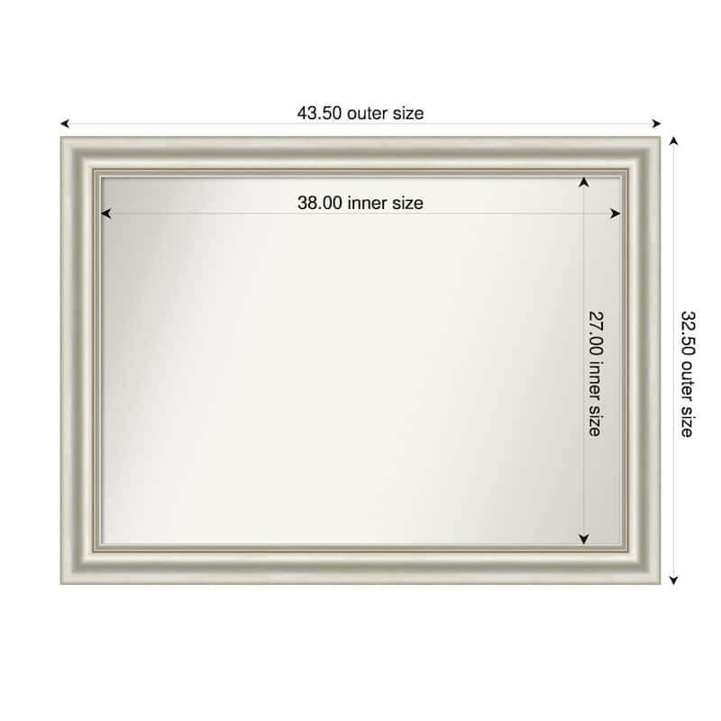 Sophia Non-Beveled Framed Wall Mirror - 44 x 33 in - Sophia Silver