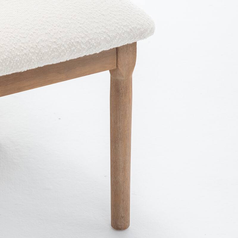 SEYNAR Set of 2 Modern Linen Upholstered Dining Chairs with Bolster Backrest