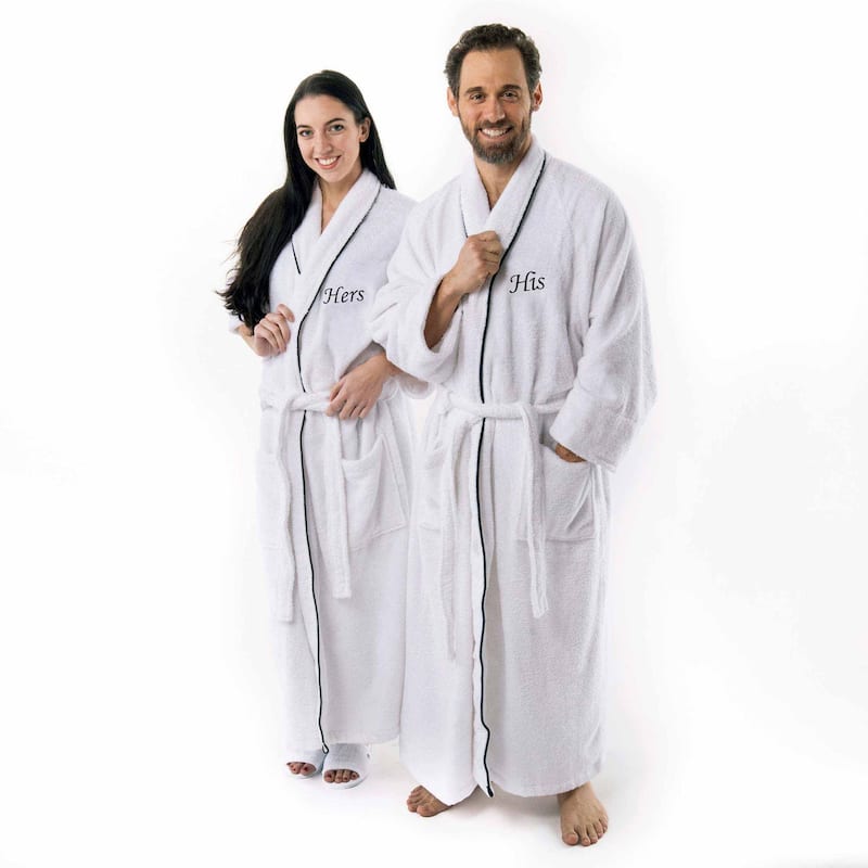 Superior 100% Cotton Embroidered Adult Unisex Luxury Bathrobe