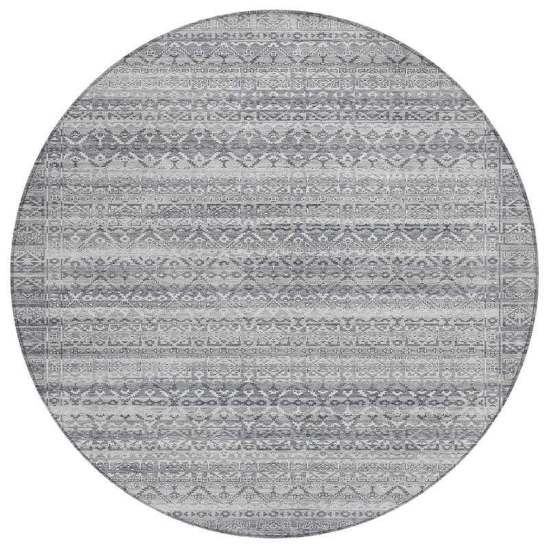 HomeRoots Striped Transitional Rectangle Outdoor Rug