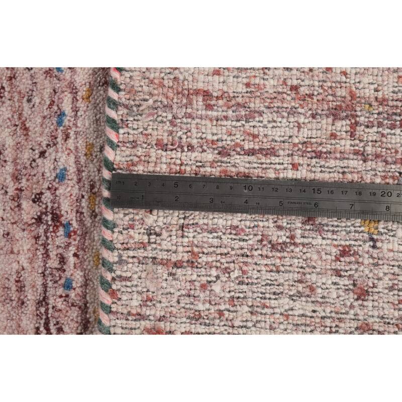 Hand Knotted Oriental 100% Wool Carpet Tribal Animal Pictorial Pink Gabbeh Area Rug - 10' 8'' X 7' 9''