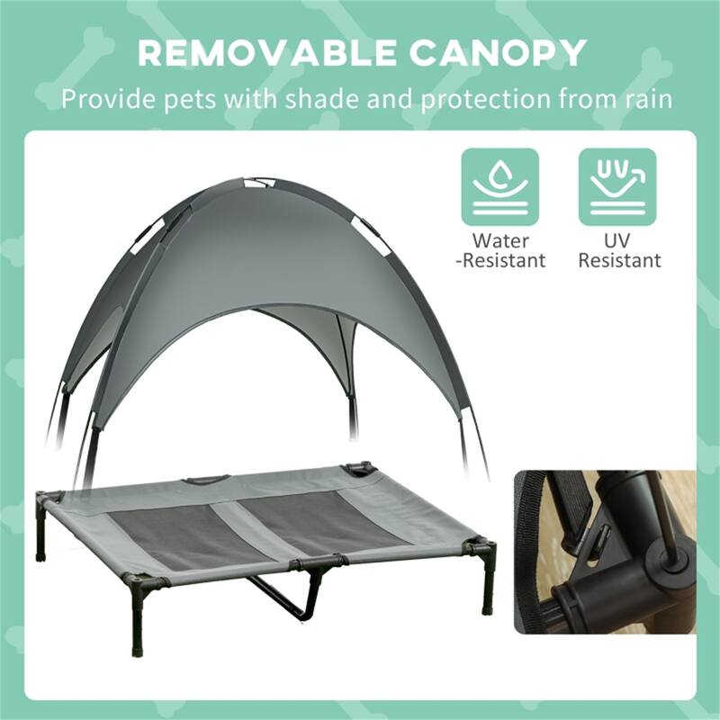 Foldable Elevated Pet Bed with Lightweight Steel Frame Including Travel Bag