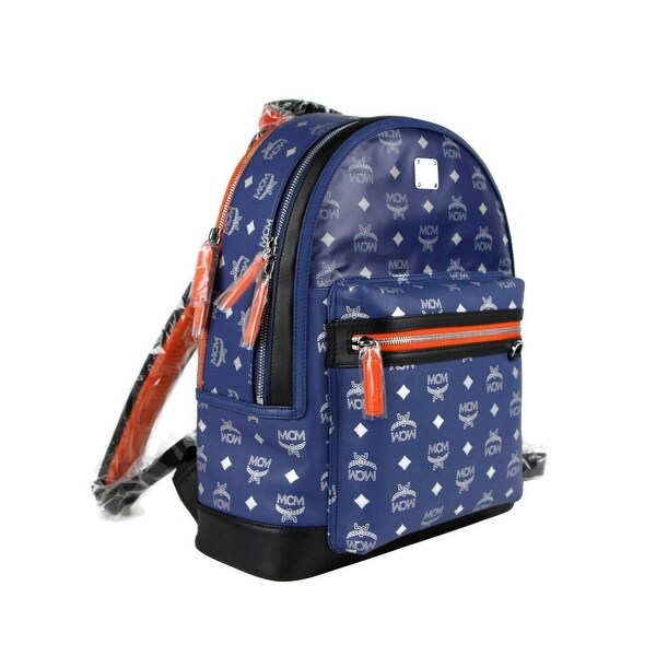 black and blue mcm backpack