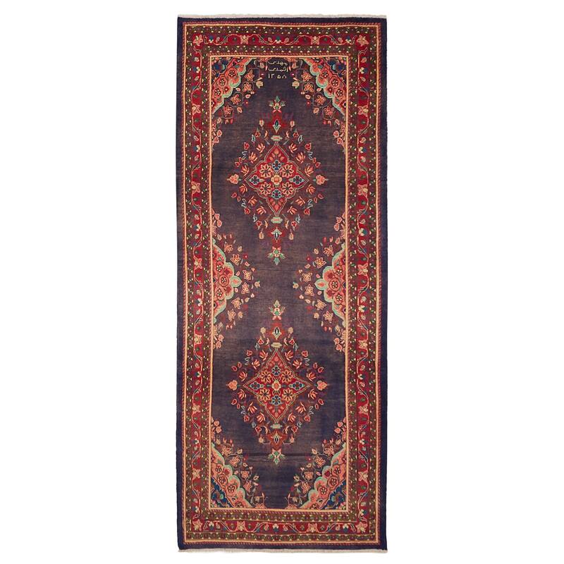 ECARPETGALLERY Hand-knotted Andelz Dark Navy Wool Rug - 4'3 x 11'2