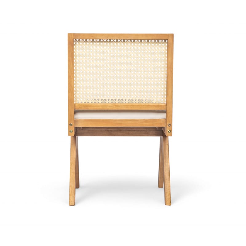 Roomfitters Upholstered Cane Back Dining Chair with Solid Wood Frame, Set of 2