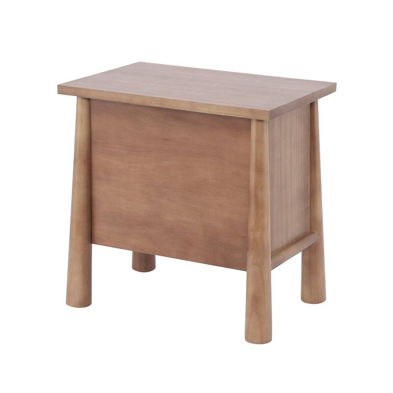 Christopher Knight Home - Modern Minimalist 23.62" Nightstand with Solid Wood Round Tapered Legs, Multi-Functional Use