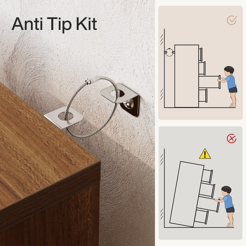 Vertical File Cabinet with 4 Drawers, Lockable Filling Cabinet with Key for Home Office